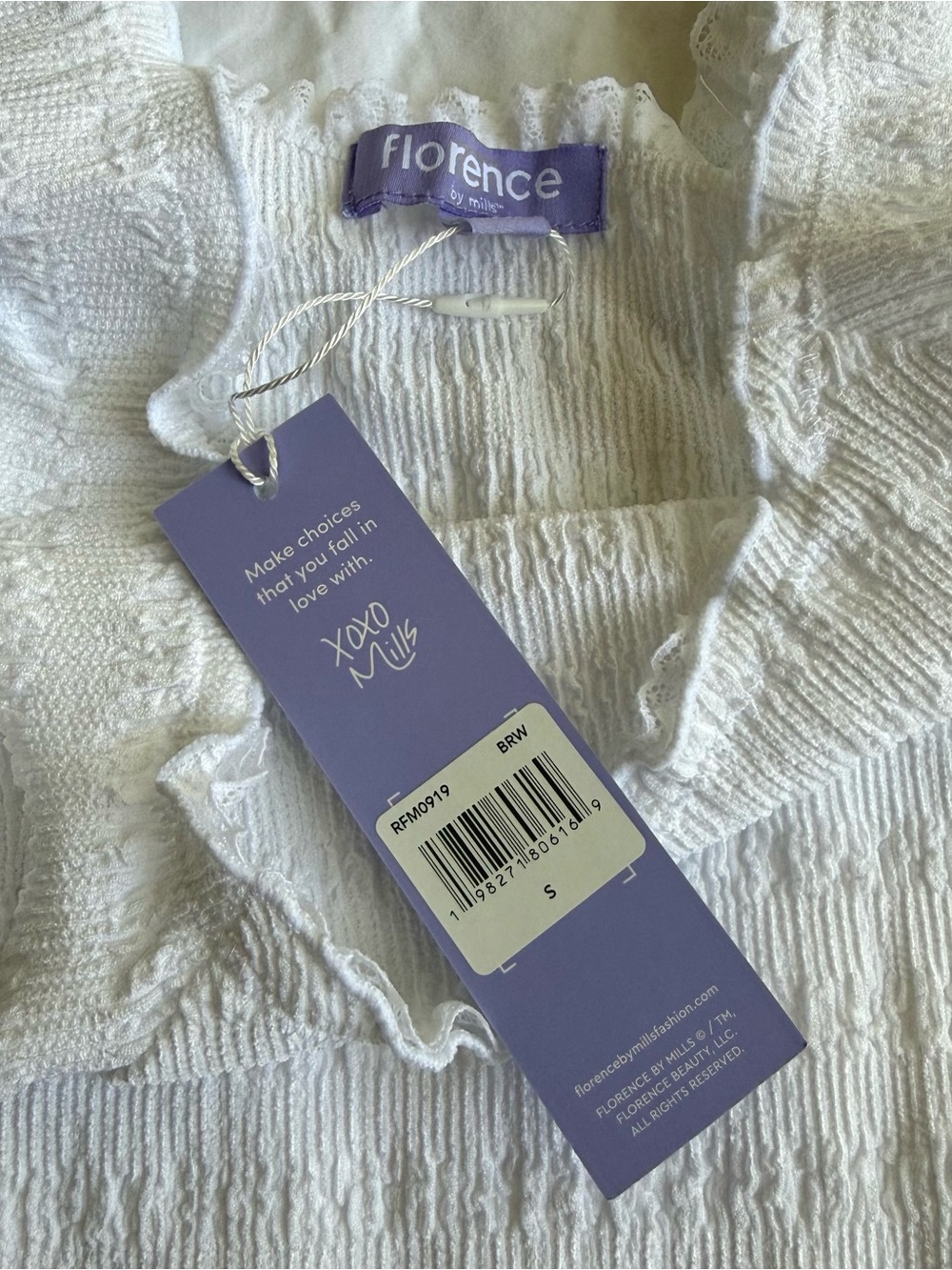 White Smocked Ruffle Strap Tank - Picture 2 of 3